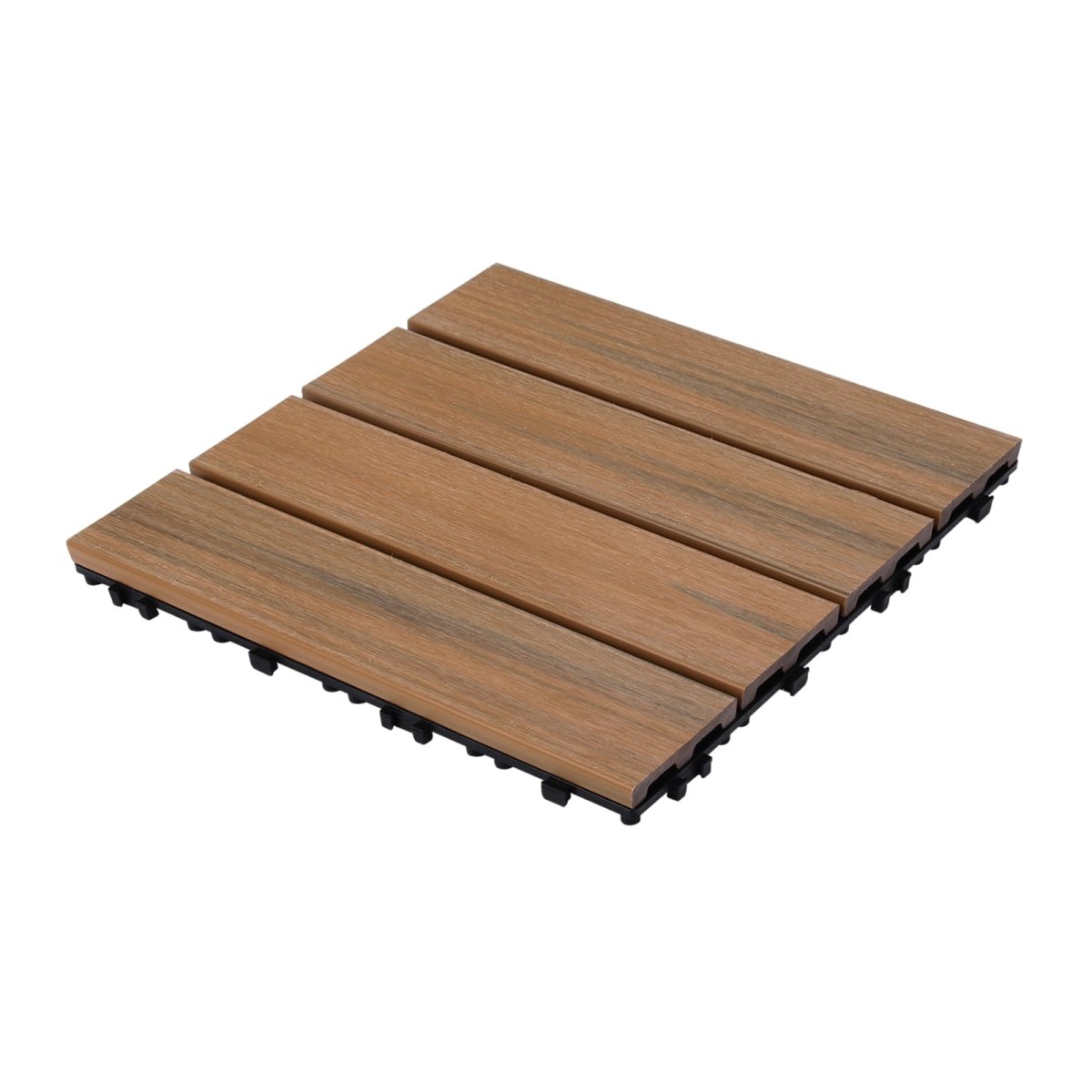 Nicoman Decking Tiles Polydeck PVC 6 PCs Beige For Garden Flooring, Patio, Balcony, 30x30cm Plastic Square Connect Floor, Easy Installation Decking